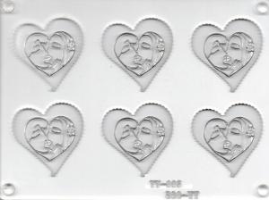 Akril Csoki Forma - Sz�v cs�kos p�rral 5cm 6db